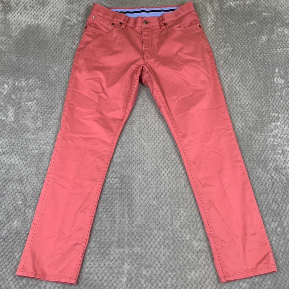 Brooks Brothers Advantage Chino Pants Mens 32x30 Salmon Pink Stretch Lightweight